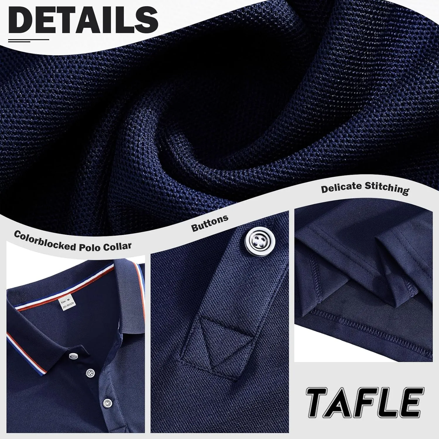 3 Pack Men's Polo Shirts Quick-Dry Short Sleeve Athletic Polo Shirts Moisture Wicking Business Casual Golf Shirts