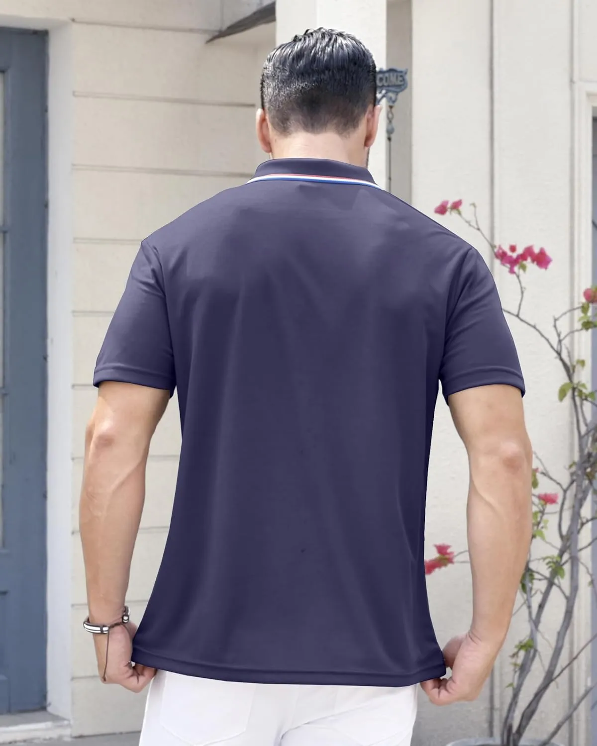 3 Pack Men's Polo Shirts Quick-Dry Short Sleeve Athletic Polo Shirts Moisture Wicking Business Casual Golf Shirts