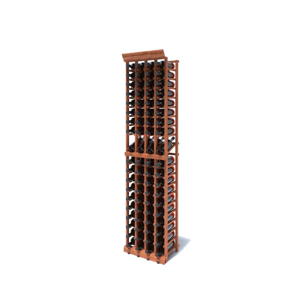 4 Column - 76 Bottle 6.5ft Wine Rack Kit with Display