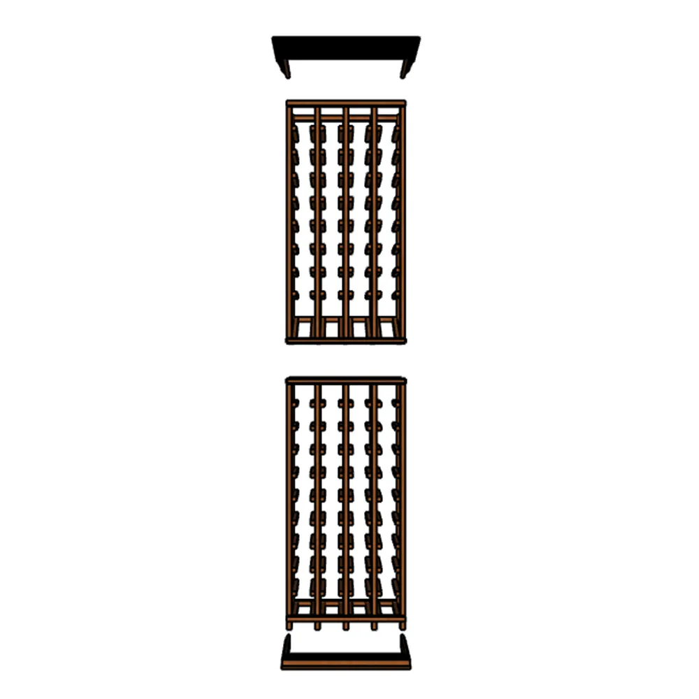 4 Column - 76 Bottle 6.5ft Wine Rack Kit with Display