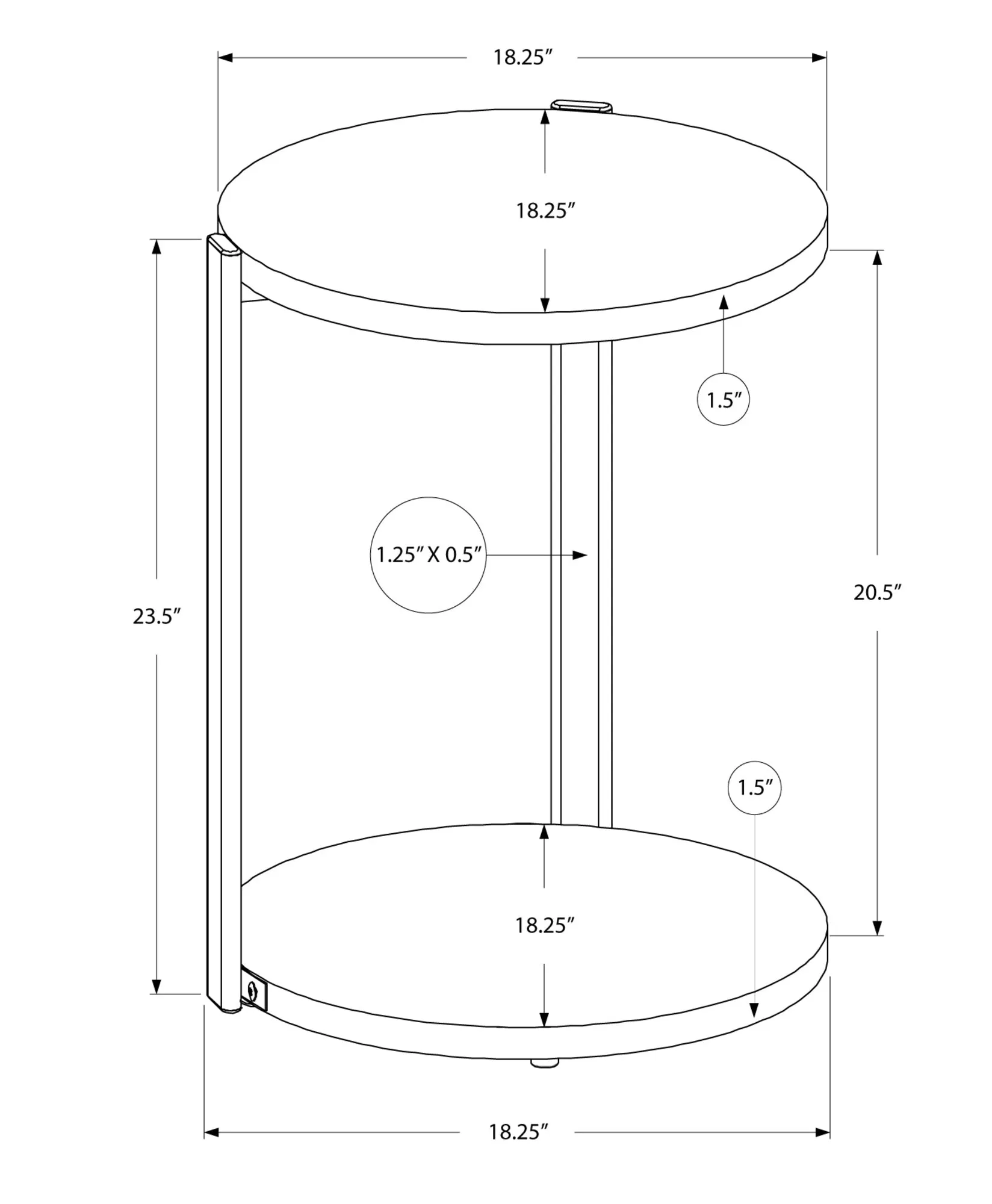 Accent Table - Glossy White / Chrome Metal