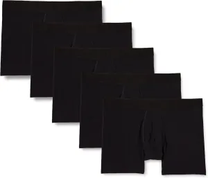 Amazon Essentials Men's Cotton Jersey Boxer Briefs (Available in Big & Tall), 5-Pack