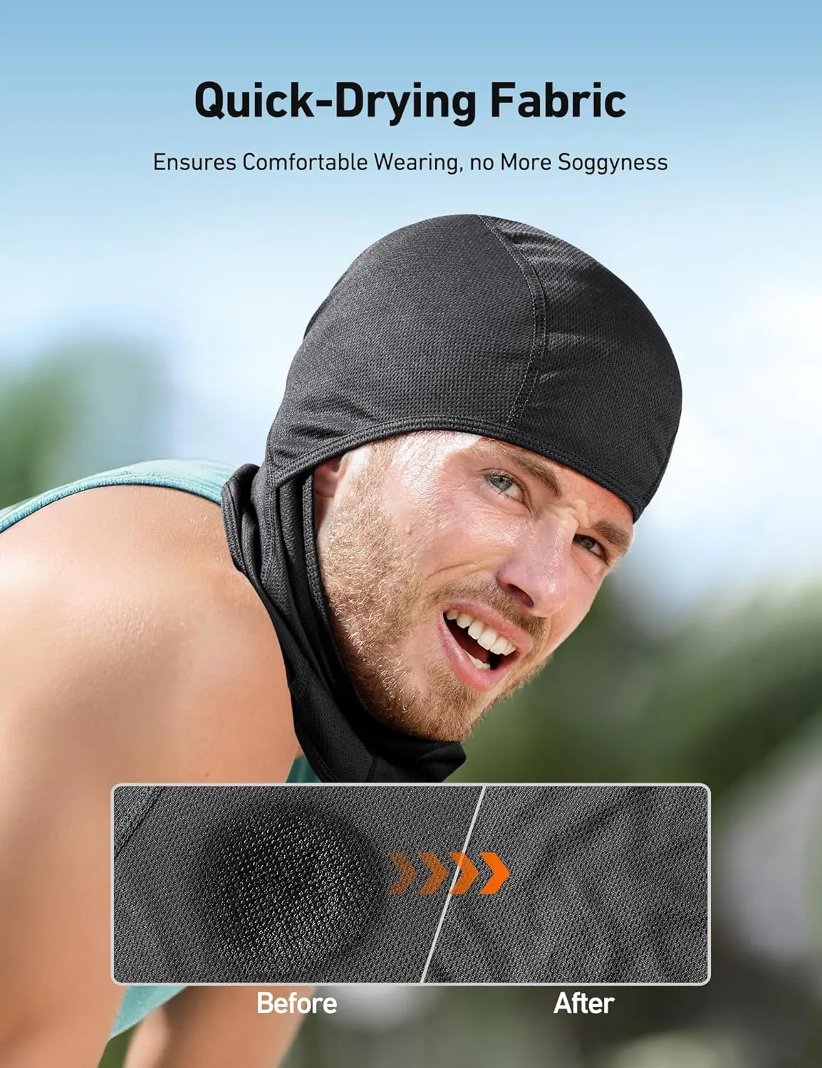 AstroAI Ski Mask Balaclava Face Mask-UV Protection Dustproof Windproof Face Cover for Men Women Skiing, Snowboarding, Cycling Hiking Black