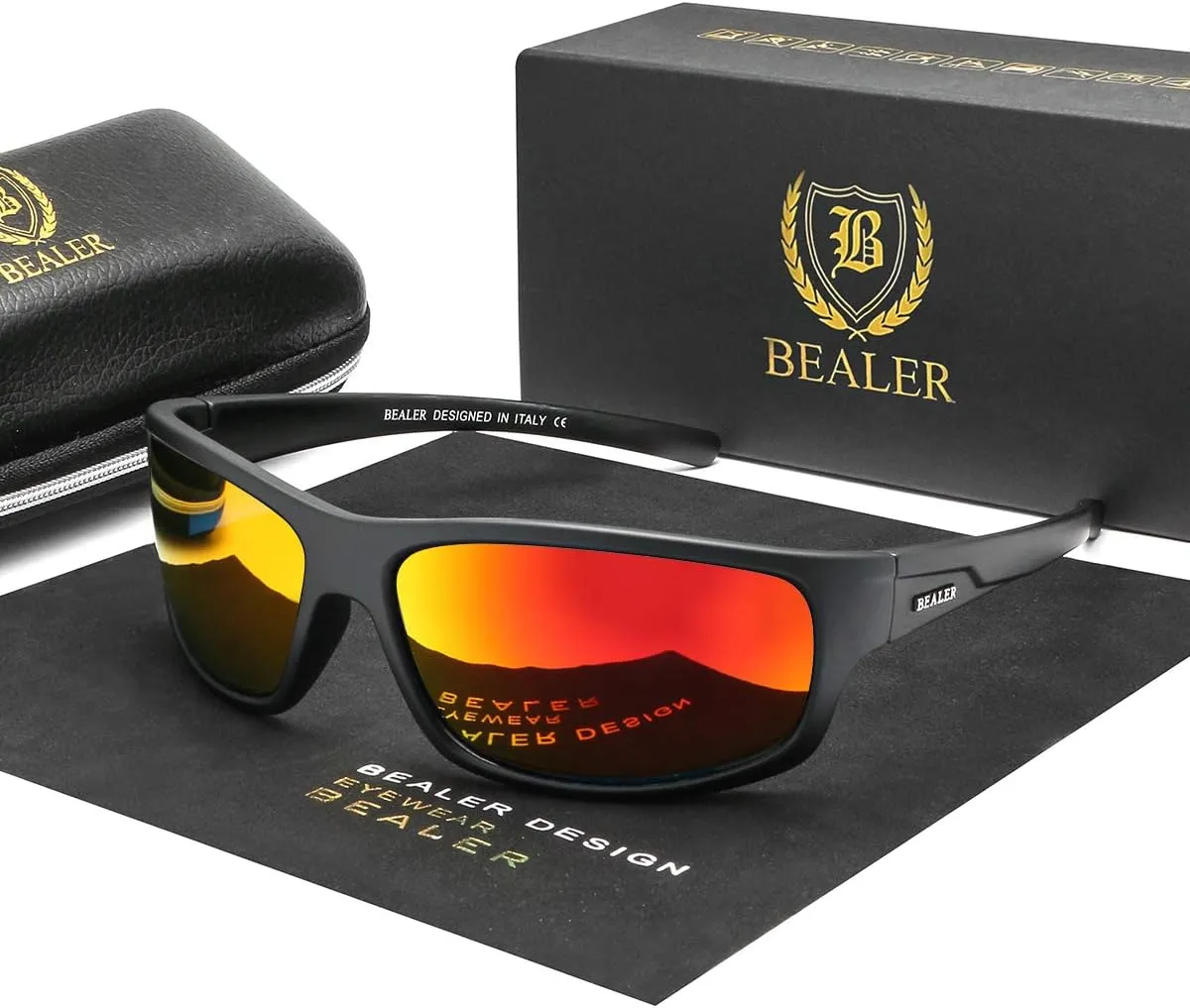 BEALER Polarized Sports Sunglasses for Men Lightweight TR90 Frame Sun Glasses Driving Cycling Fishing UV Protection Shades
