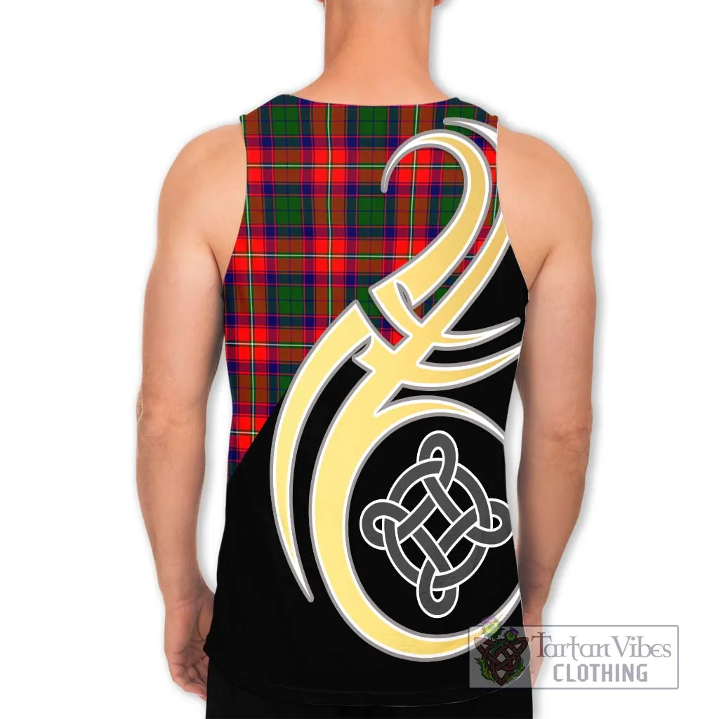Belshes Tartan Men's Tank Top with Family Crest and Celtic Symbol Style