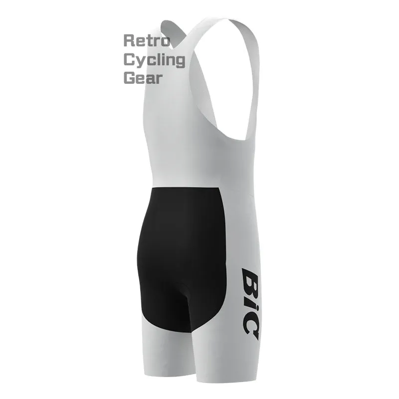 BIC White Blue Retro Short Sleeve Cycling Kit