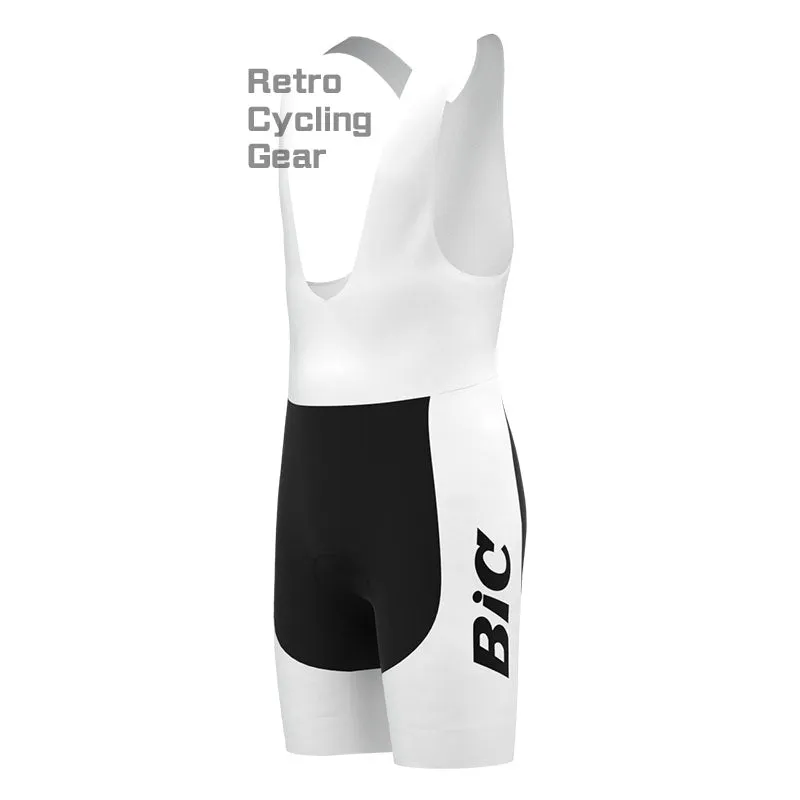 BIC White Blue Retro Short Sleeve Cycling Kit