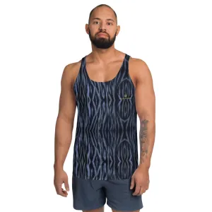 Blue Tiger Striped Tank Top, Animal Print Women's or Men's Unisex Tank Top - Made in USA/ Europe/ Mexico (US Size: XS-2XL)