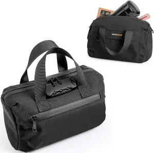 Carbon Lined Lock Bag, Portable Travel Bag with Combination Lock, Airtight Zipper, On-The-Go Lockable Case