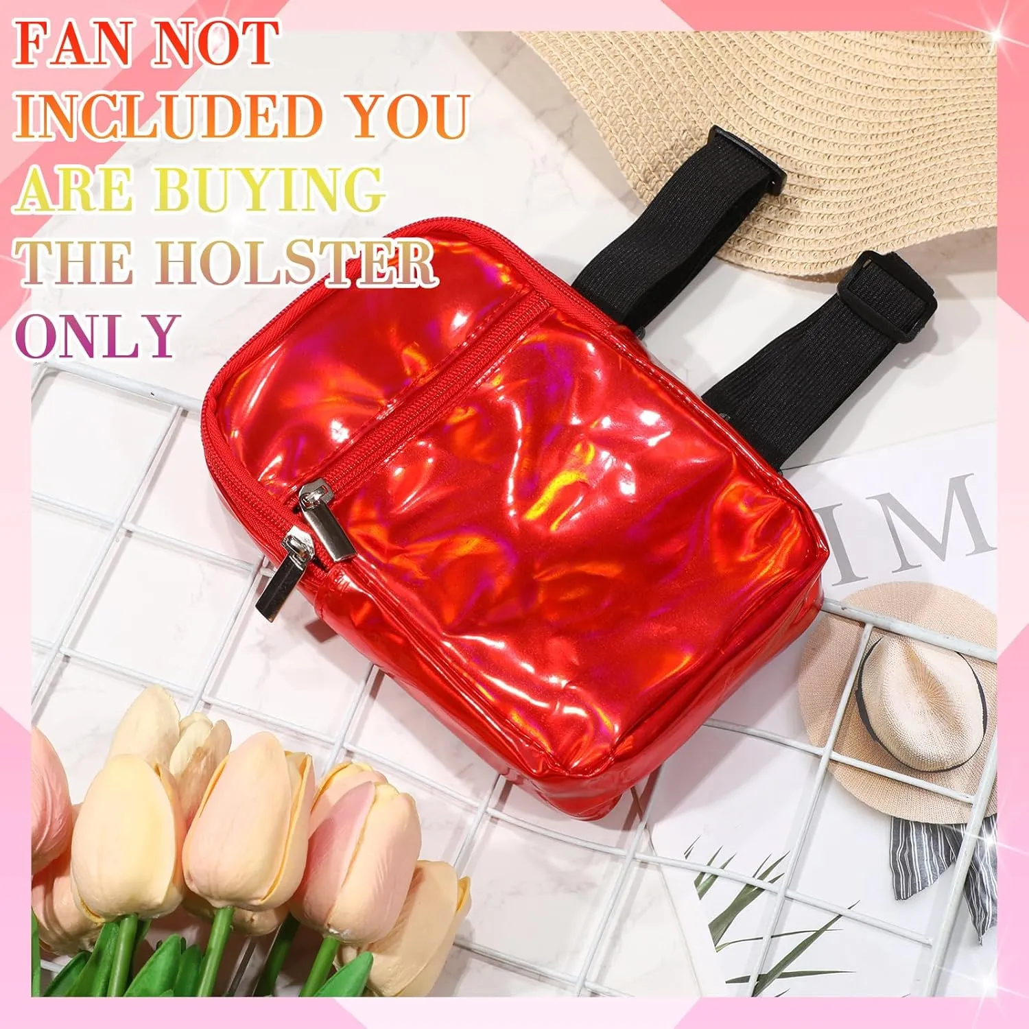 Carnival Leg Bag Holographic Thigh Bag with Adjustable Strap Leg Pouch Harness Women Summer Travel Hiking Pack(Red,Leg Bag)