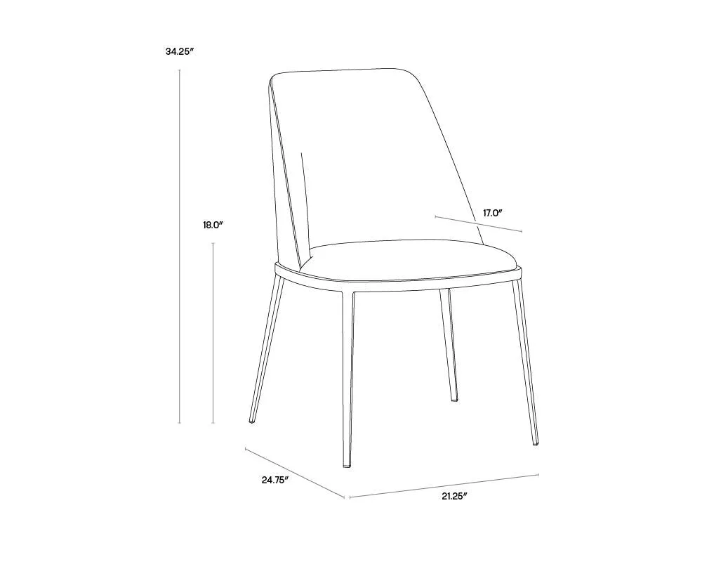 Charcoal Faux Leather & Grey Fabric Dining Chair Brushed Gold Legs (Set of 2)