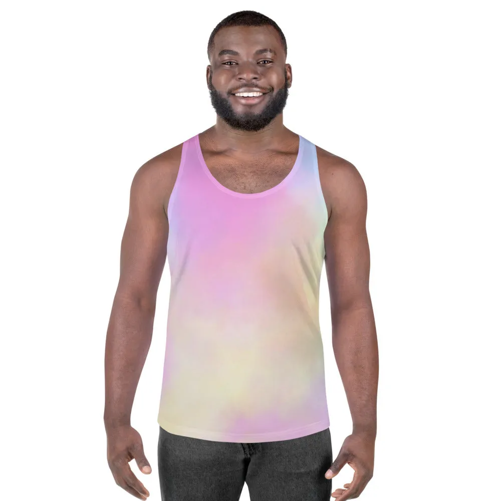 Cotton Candy Pink Unisex Tank, Sexy Gay Pride Stretchy Tank Top For Men-Made in USA/EU