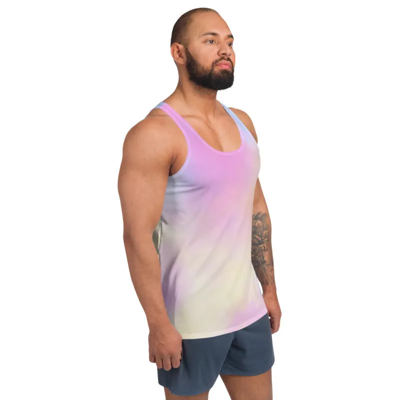 Cotton Candy Pink Unisex Tank, Sexy Gay Pride Stretchy Tank Top For Men-Made in USA/EU