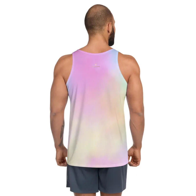 Cotton Candy Pink Unisex Tank, Sexy Gay Pride Stretchy Tank Top For Men-Made in USA/EU