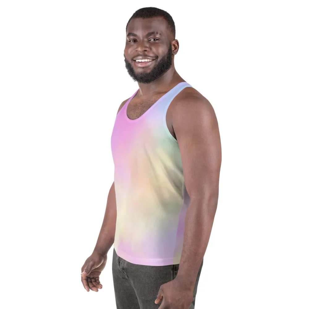 Cotton Candy Pink Unisex Tank, Sexy Gay Pride Stretchy Tank Top For Men-Made in USA/EU