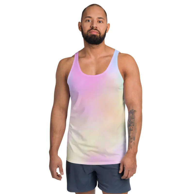 Cotton Candy Pink Unisex Tank, Sexy Gay Pride Stretchy Tank Top For Men-Made in USA/EU
