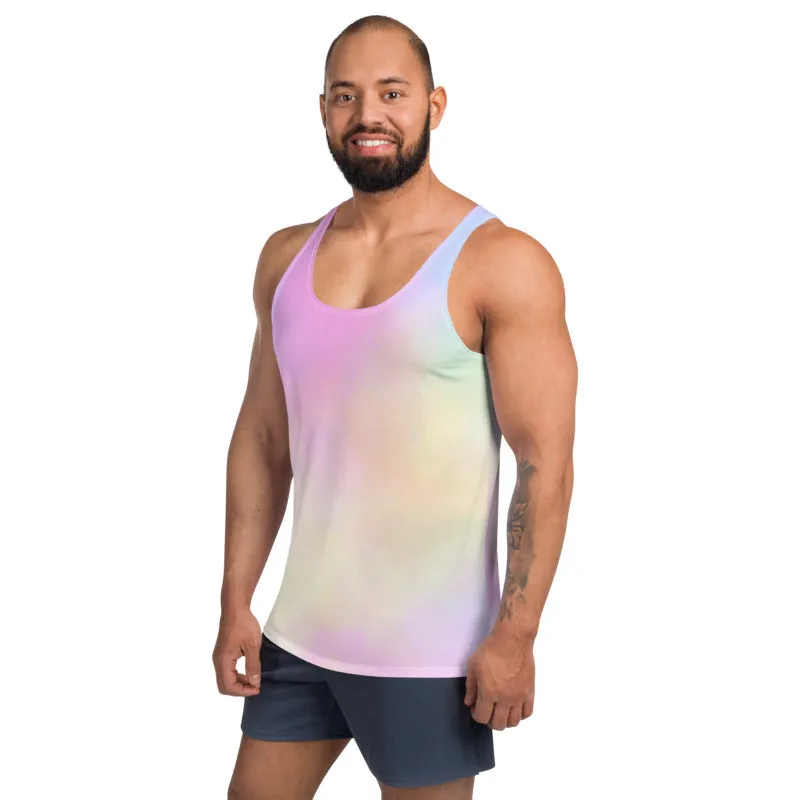 Cotton Candy Pink Unisex Tank, Sexy Gay Pride Stretchy Tank Top For Men-Made in USA/EU
