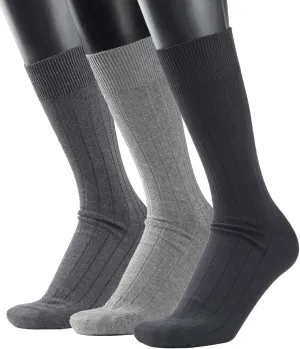 COTTON DAY Men's Premium Soft Combed Cotton Trouser Dress Socks Seamless Toe Black Gray Blue Argyle Striped Shoe Size 8-12