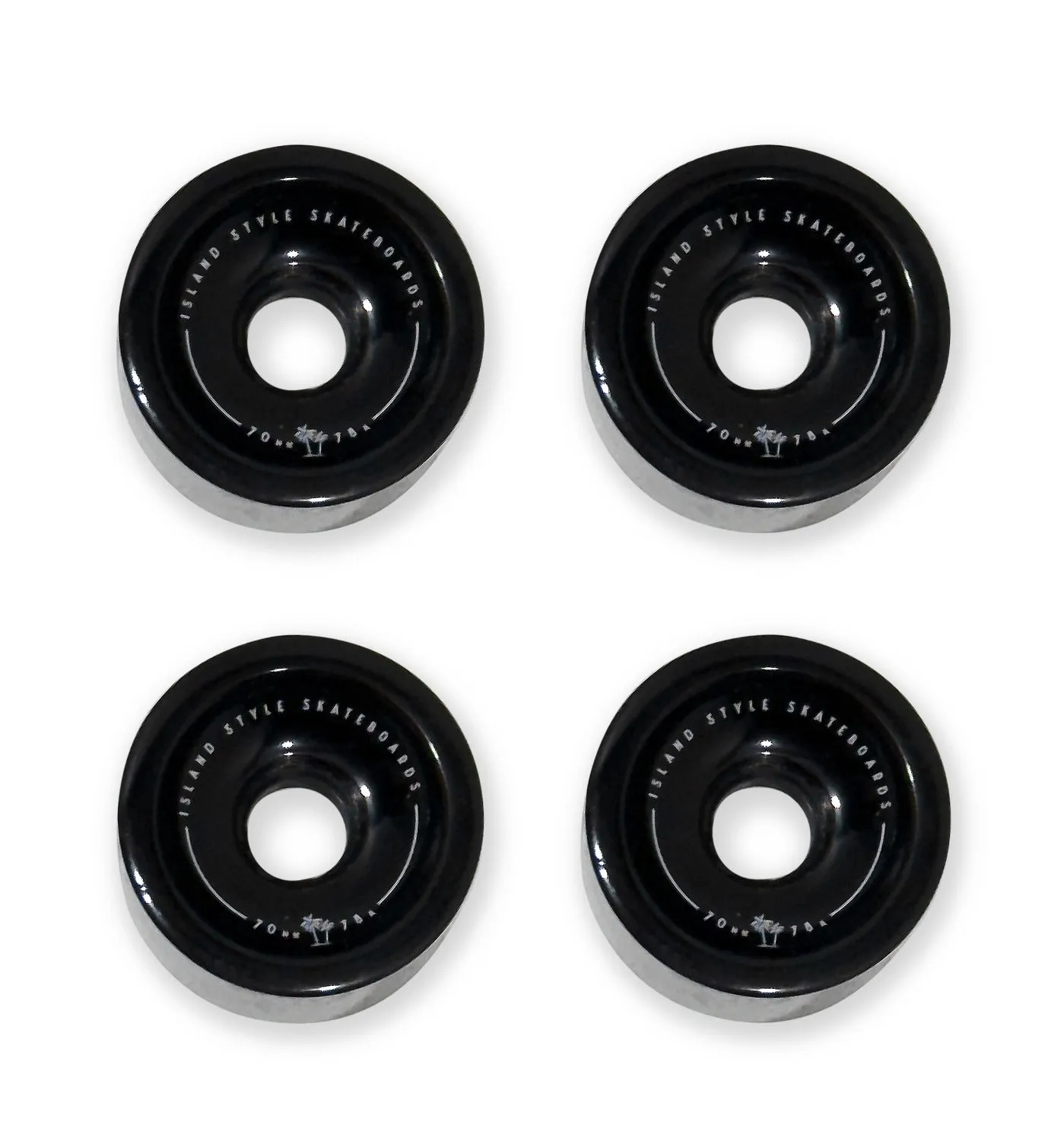 Island Skate Wheels - Black 70mm 4 pack