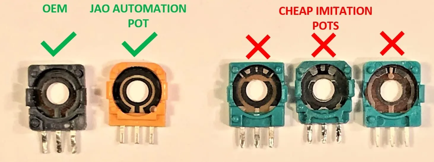 JAO Automation REV2.0 Premium Quality Joystick Analog Stick Replacement for Xbox One, S, X, Switch Pro, PS4 Controllers Accurate Precision (EXTREME Precision - 4 pack)