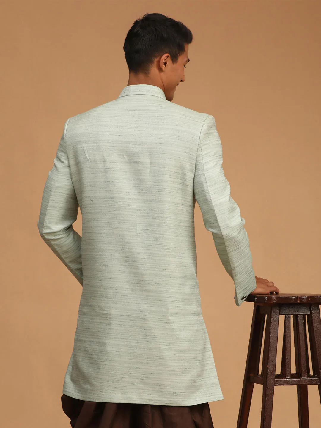 Jashvi Men's Mint Green Sherwani Only Top