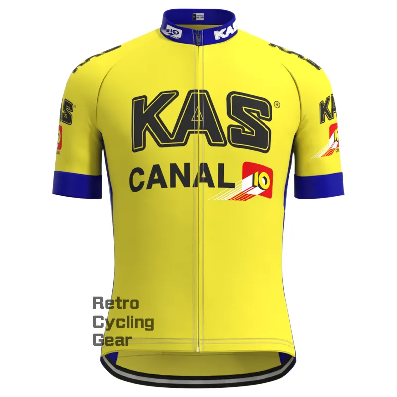 KAS Yellow Retro Short Sleeve Cycling Kit