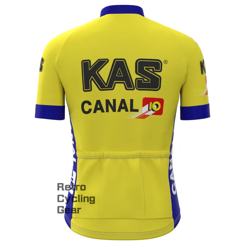 KAS Yellow Retro Short Sleeve Cycling Kit