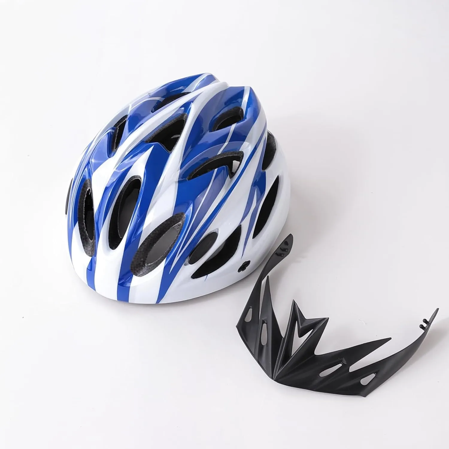 Kuber Industries Cycling Helmet with Detachable Visor|Helmet for Mountain, Road Bike & Skating|Breathable & Adjustable Bicycle Helmet|Ideal for Adults and Kid-Pack of 2 (White)