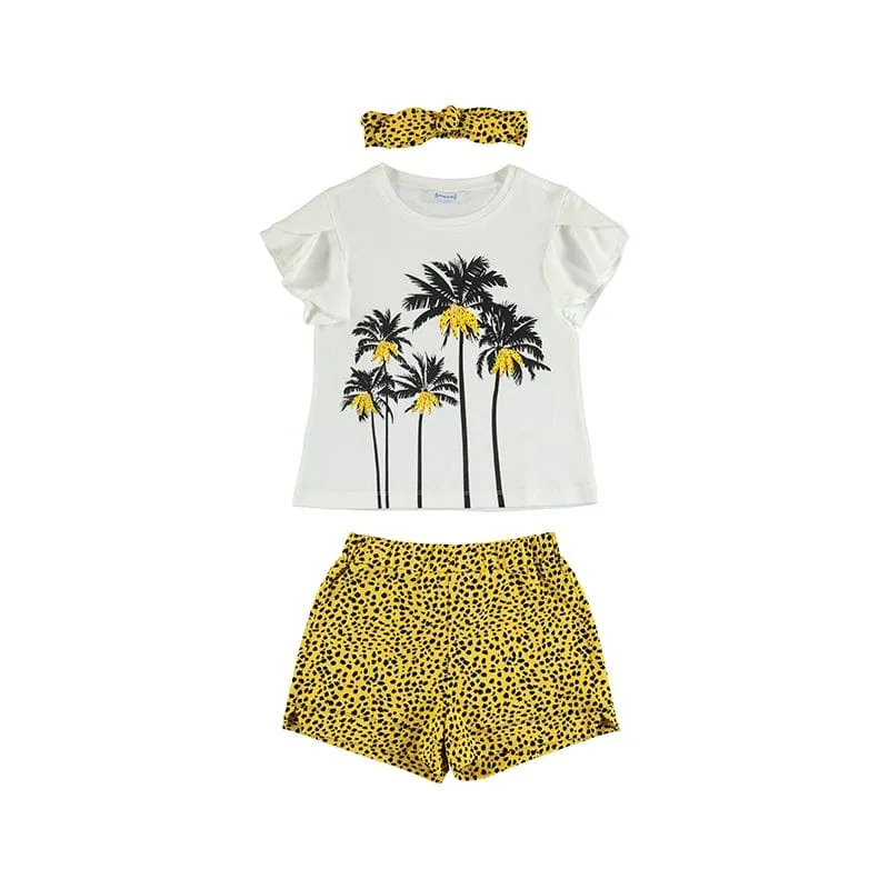 MAYORAL - Three Piece Short Set - Yellow