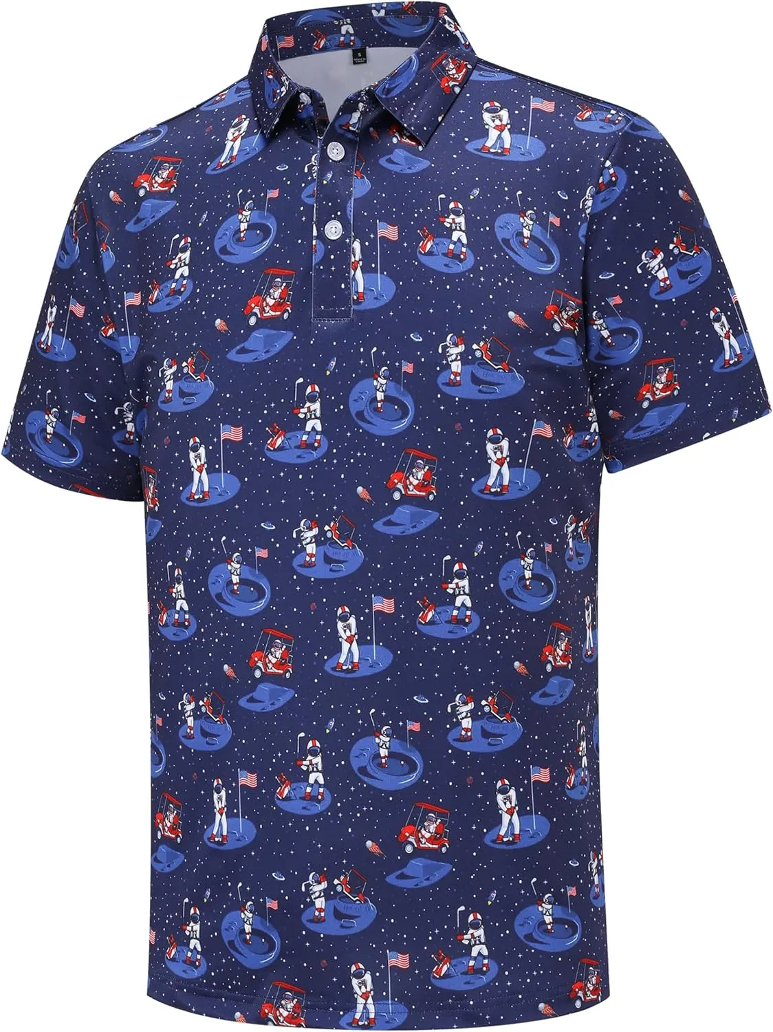 Mens Golf Polo Shirts Short Sleeve Dry Fit Performance Moisture Wicking Casual Funny Golf Polo Shirts for Men