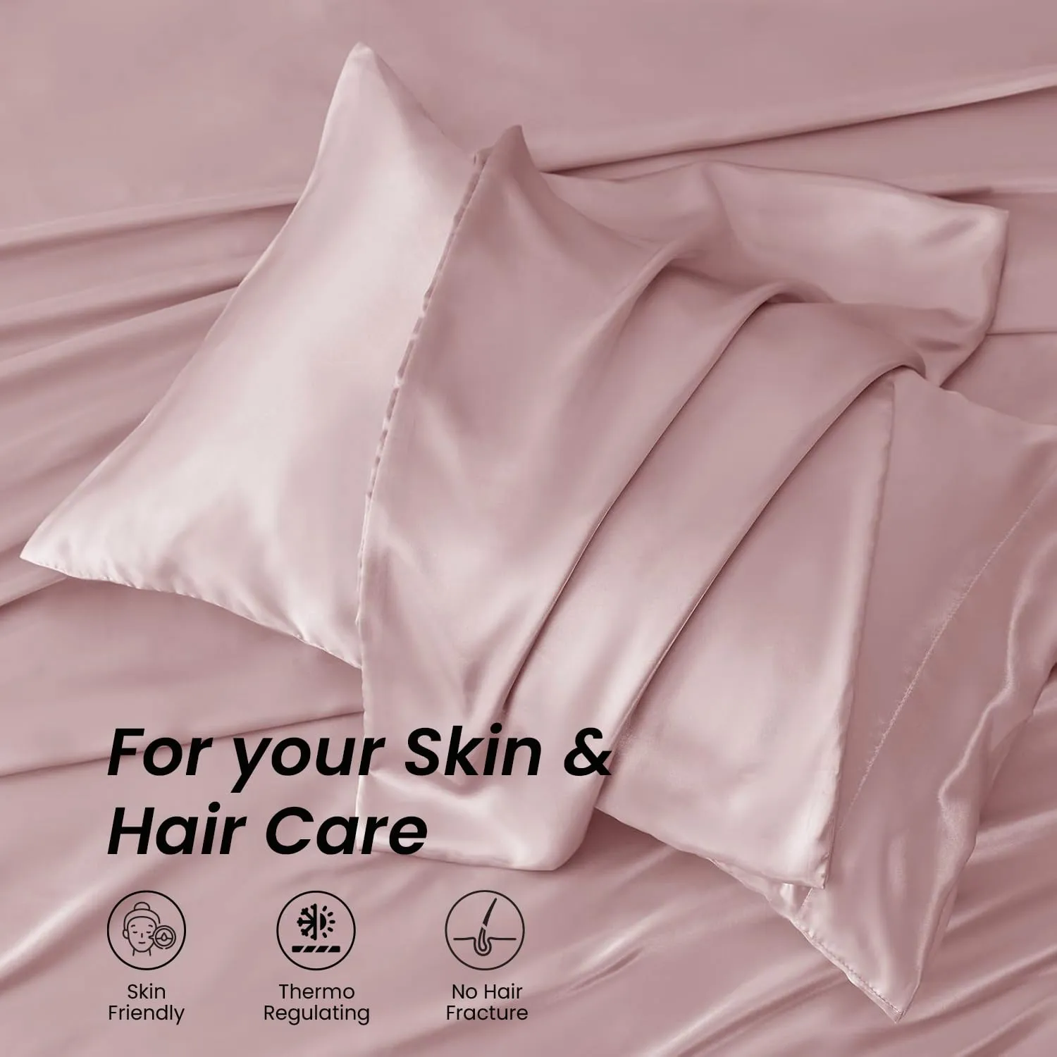 Mush 400TC Luxurious Satin Silk King Size Flat Sheet with 2 Pillow Covers - Silky Soft, Skin-Friendly, Breathable, Durable Premium Bedding | 108 X 108 Inches (Lavender, King Flat)