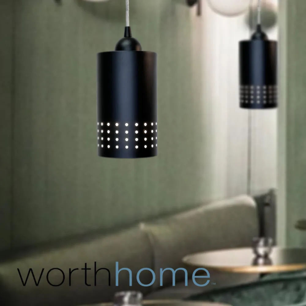 Open Box Decorative Matte Black Metal Cylinder Shade Instant Pendant Recessed Can Conversion Kit