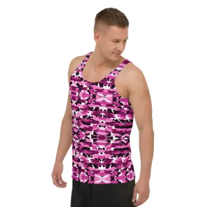 Pink Camo Unisex Tank Top, Camouflage Army Military Printed Men's or Women's Tank Tops-Made in USA/EU