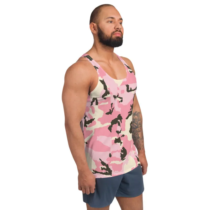 Pink Camo Unisex Tank Top, Camouflage Men's Sexy Tank Top For Men-Made in USA/EU