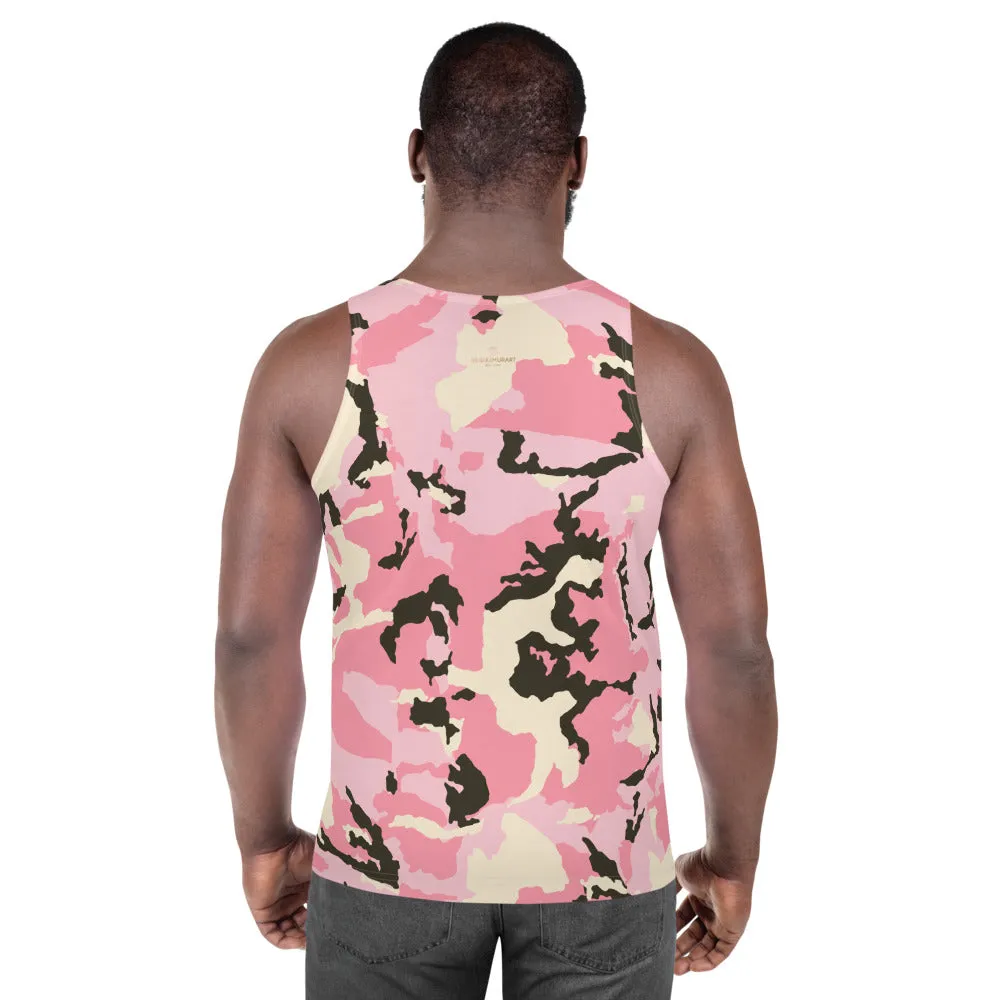 Pink Camo Unisex Tank Top, Camouflage Men's Sexy Tank Top For Men-Made in USA/EU