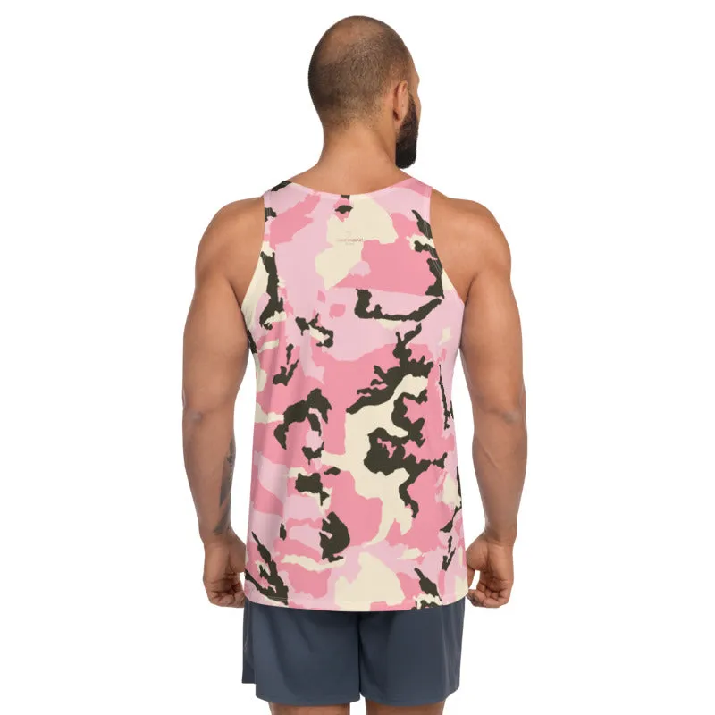 Pink Camo Unisex Tank Top, Camouflage Men's Sexy Tank Top For Men-Made in USA/EU