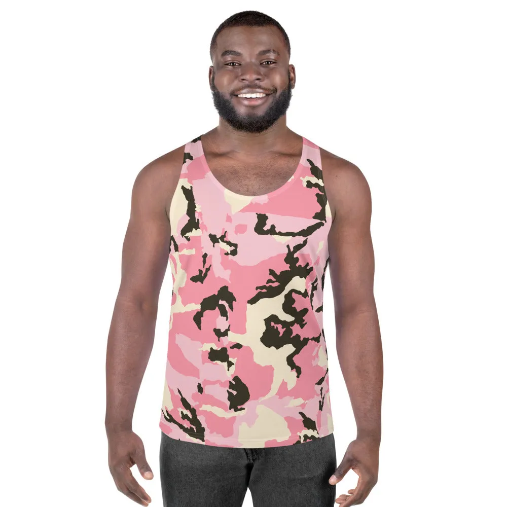 Pink Camo Unisex Tank Top, Camouflage Men's Sexy Tank Top For Men-Made in USA/EU