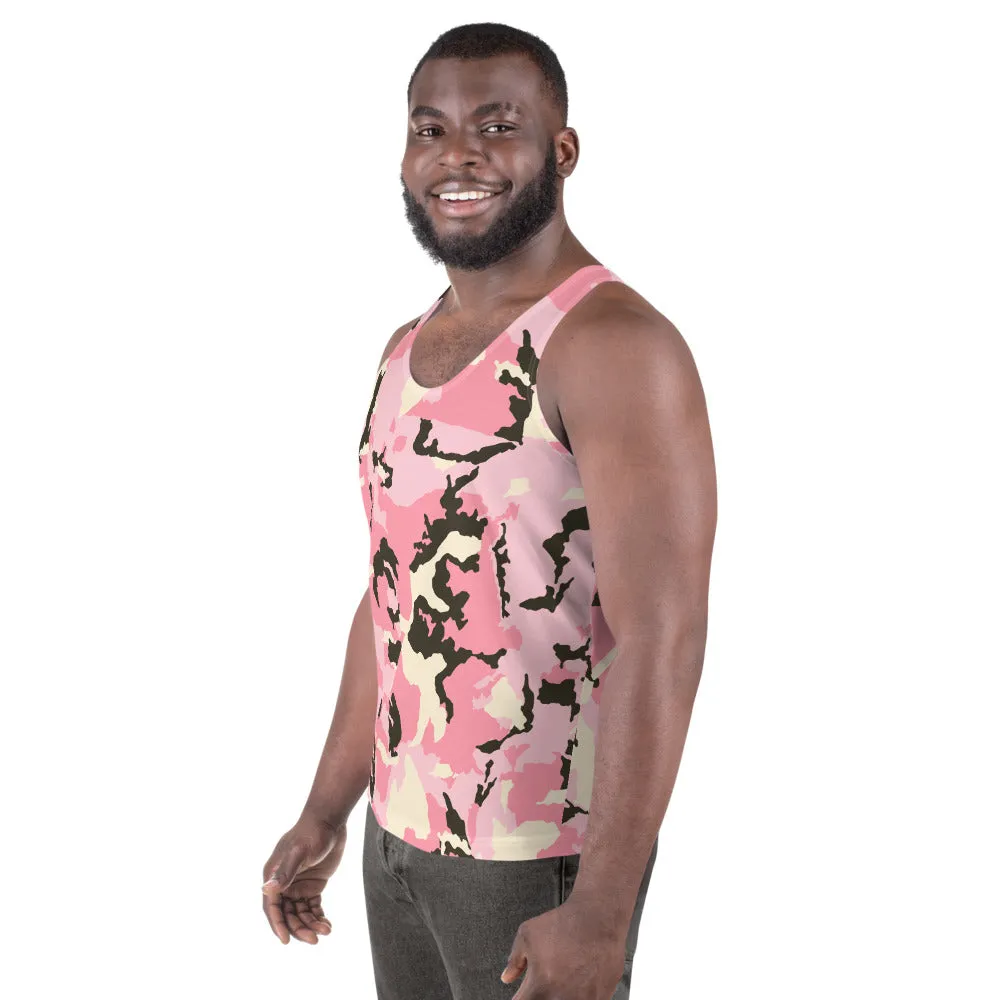 Pink Camo Unisex Tank Top, Camouflage Men's Sexy Tank Top For Men-Made in USA/EU