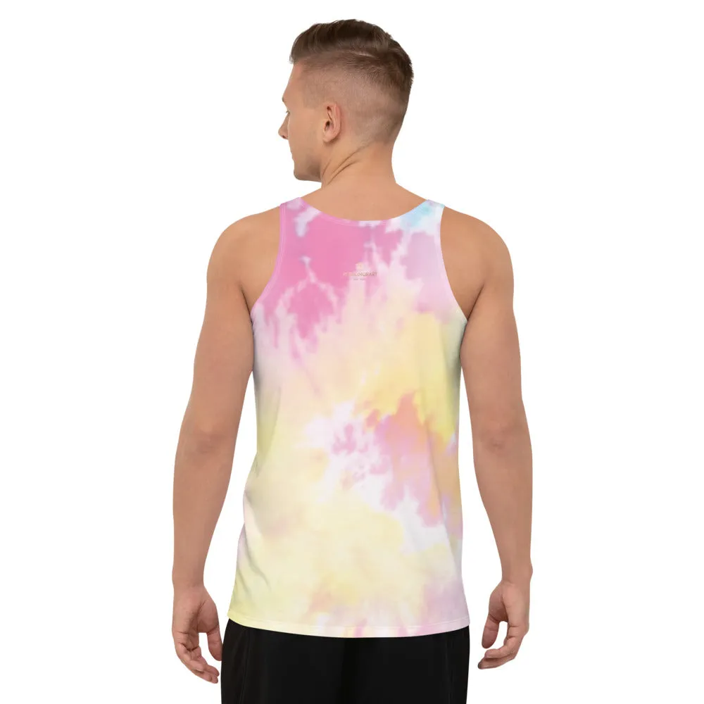 Pink Tie Dye Tank Top, Sexy Pastel Colorful Men's or Women's Unisex Luxury Top-Made in USA/EU