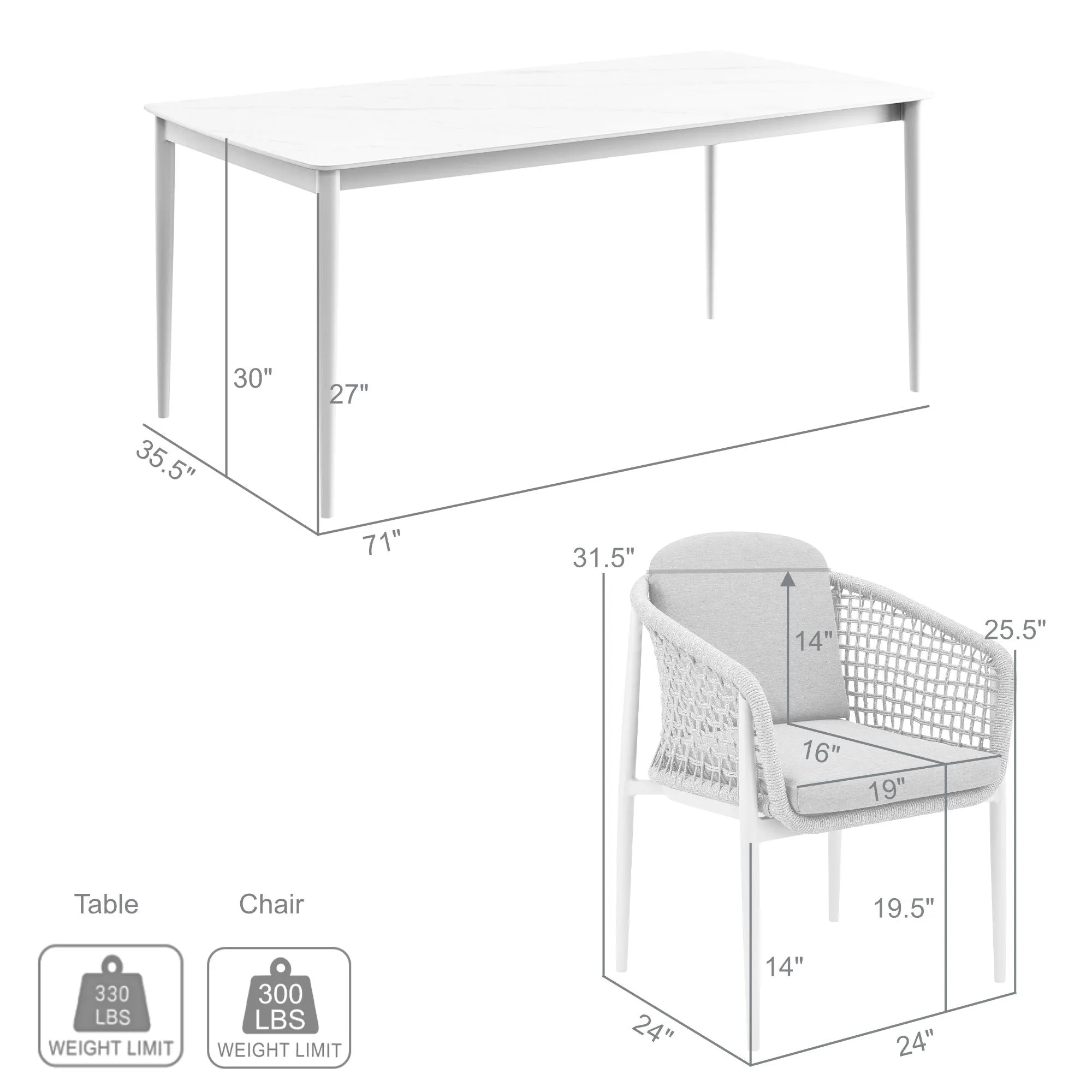 Rhodes 7-Piece Outdoor Dining Set