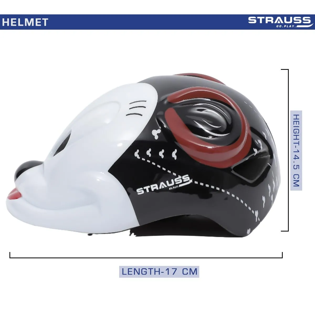 Strauss Kids Cycling Helmet | Light Weight with Superior Ventilation | Multisport Helmet for Cycling,Skating & Skateboarding with Adjustable Size | Ideal for Boys and Girls, (Black)