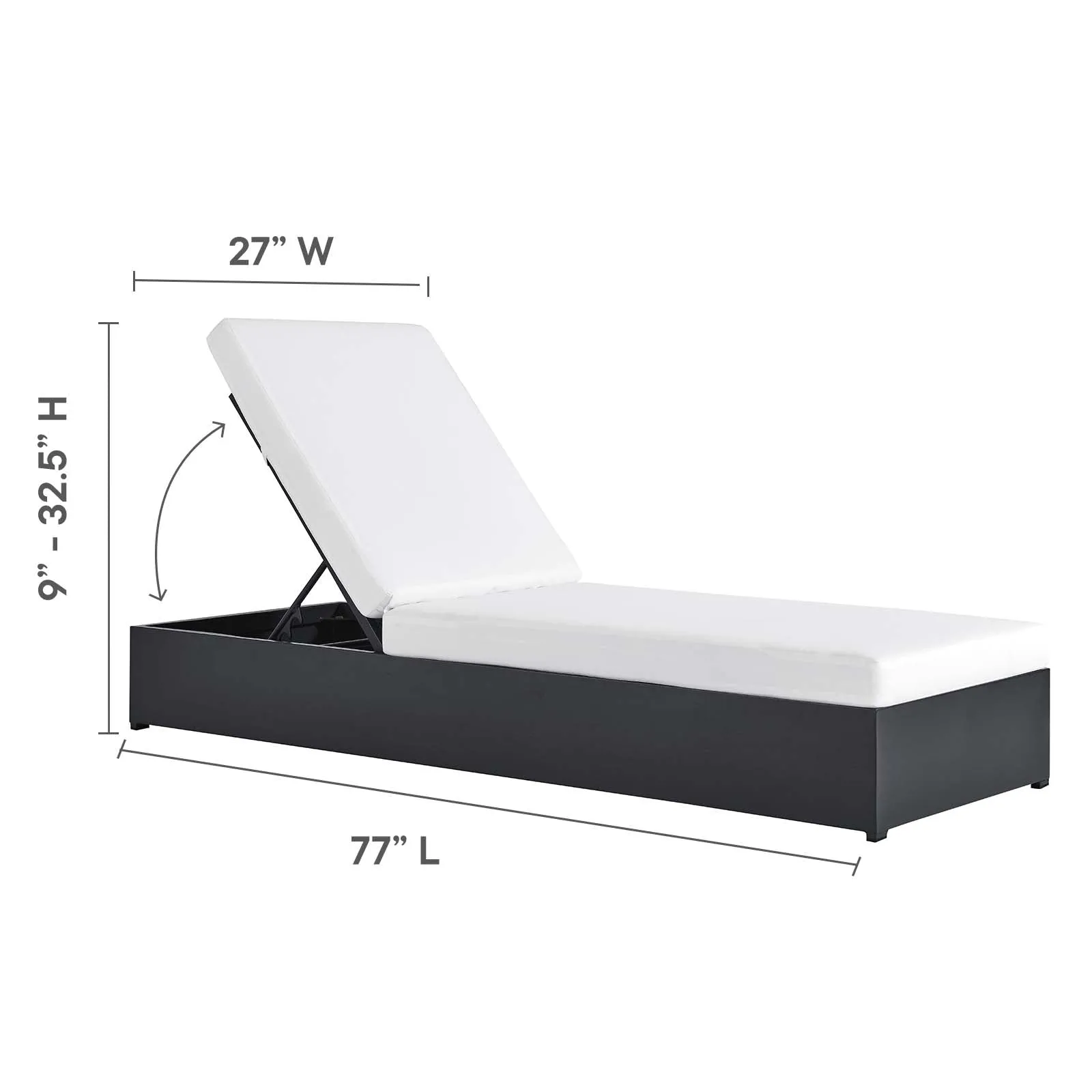 Tahoe Outdoor Patio Powder-Coated Aluminum Chaise Lounge Chair