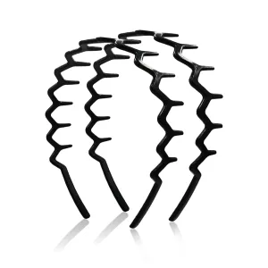 Zig Zag Headbands for Women Men Non-slip Plastic Hairbands Shark Teeth Hair Comb Wavy Headband Hair Hoop for Workout Washaing Face
